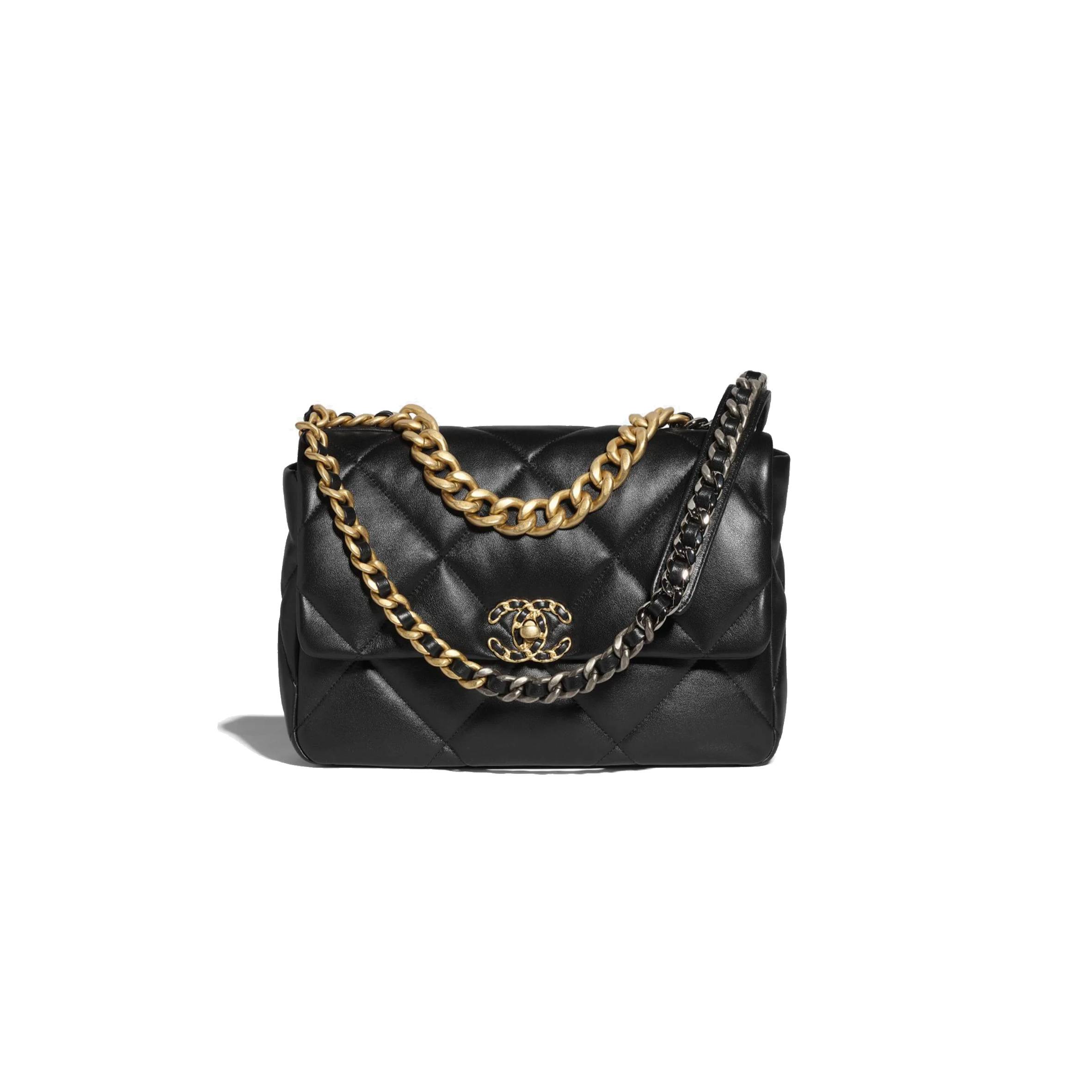 Ch*el 19 large handbag gold hardware as1161 b04852 94305 (30*20*10cm)